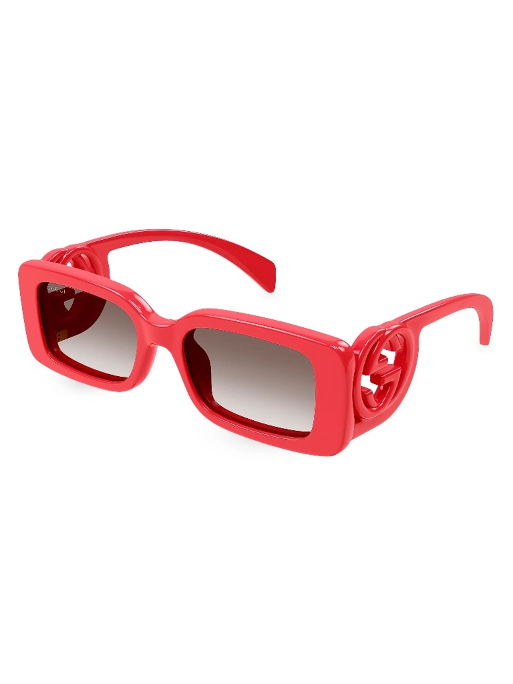 Gucci Red Rectangle Sunglasses Made in Japan